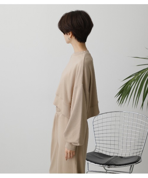 AZUL by moussy（アズールバイマウジー）の「T/H SHORT SWEAT TOPS/ T/Hショートスウェットトップス（スウェット・レディース・ブラック/杢グレー/ライトベージュ・FREE）」の18枚目の写真