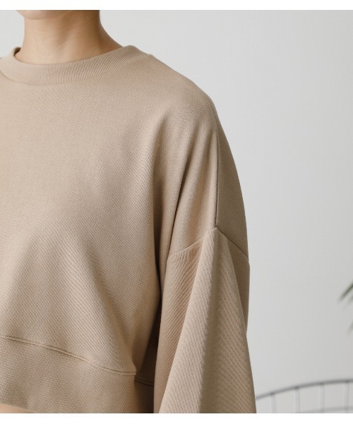 AZUL by moussy（アズールバイマウジー）の「T/H SHORT SWEAT TOPS/ T/Hショートスウェットトップス（スウェット・レディース・ブラック/杢グレー/ライトベージュ・FREE）」の21枚目の写真