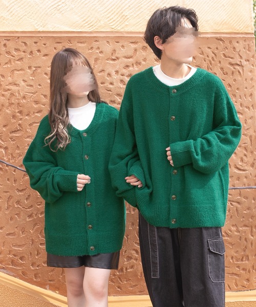 PairPair(ペアペア)の「2WAYもちもちニットカーデ(ユニセックス)(カーディガン/ボレロ・レディース・グレイッシュブルー/グリーン/マスタード/ブラック/アイボリー・LARGE/MEDIUM)」の3枚目の写真