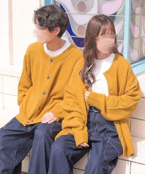 PairPair(ペアペア)の「2WAYもちもちニットカーデ(ユニセックス)(カーディガン/ボレロ・レディース・グレイッシュブルー/グリーン/マスタード/ブラック/アイボリー・LARGE/MEDIUM)」の5枚目の写真