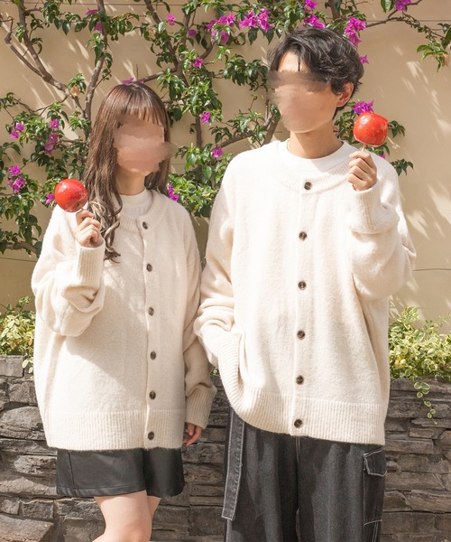 PairPair(ペアペア)の「2WAYもちもちニットカーデ(ユニセックス)(カーディガン/ボレロ・レディース・グレイッシュブルー/グリーン/マスタード/ブラック/アイボリー・LARGE/MEDIUM)」の6枚目の写真