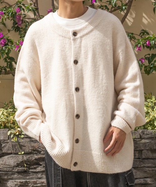 PairPair(ペアペア)の「2WAYもちもちニットカーデ(ユニセックス)(カーディガン/ボレロ・レディース・グレイッシュブルー/グリーン/マスタード/ブラック/アイボリー・LARGE/MEDIUM)」の7枚目の写真