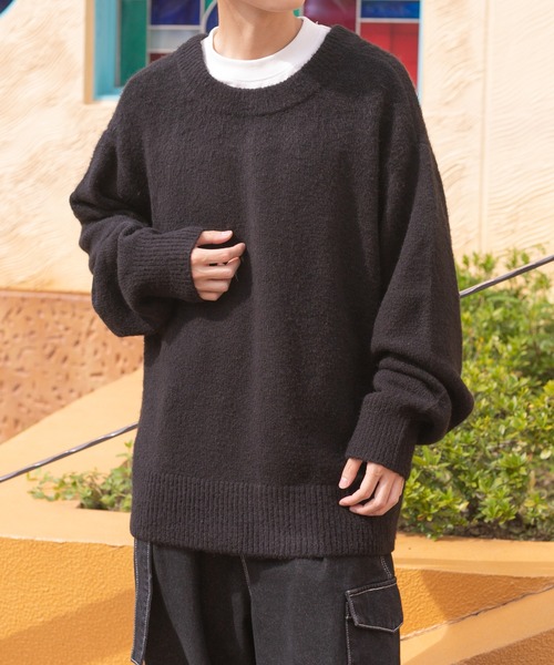 PairPair(ペアペア)の「2WAYもちもちニットカーデ(ユニセックス)(カーディガン/ボレロ・レディース・グレイッシュブルー/グリーン/マスタード/ブラック/アイボリー・LARGE/MEDIUM)」の18枚目の写真