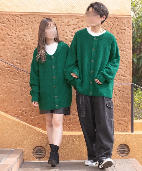 PairPair(ペアペア)の「2WAYもちもちニットカーデ(ユニセックス)(カーディガン/ボレロ・レディース・グレイッシュブルー/グリーン/マスタード/ブラック/アイボリー・LARGE/MEDIUM)」の11枚目の写真