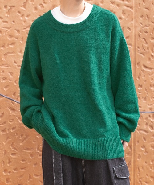 PairPair(ペアペア)の「2WAYもちもちニットカーデ(ユニセックス)(カーディガン/ボレロ・レディース・グレイッシュブルー/グリーン/マスタード/ブラック/アイボリー・LARGE/MEDIUM)」の12枚目の写真