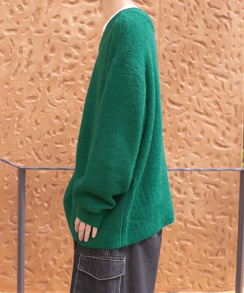 PairPair(ペアペア)の「2WAYもちもちニットカーデ(ユニセックス)(カーディガン/ボレロ・レディース・グレイッシュブルー/グリーン/マスタード/ブラック/アイボリー・LARGE/MEDIUM)」の21枚目の写真