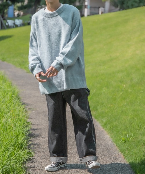 PairPair(ペアペア)の「2WAYもちもちニットカーデ(ユニセックス)(カーディガン/ボレロ・レディース・グレイッシュブルー/グリーン/マスタード/ブラック/アイボリー・LARGE/MEDIUM)」の14枚目の写真