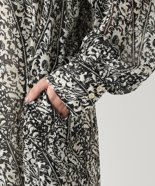 RIVE DROITE(リヴドロワ)の「シックなフラワー柄が魅力の主役ワンピ クレリックシャツワンピース(シャツワンピース・レディース・ブラウン/ブラック・FREE)」の16枚目の写真