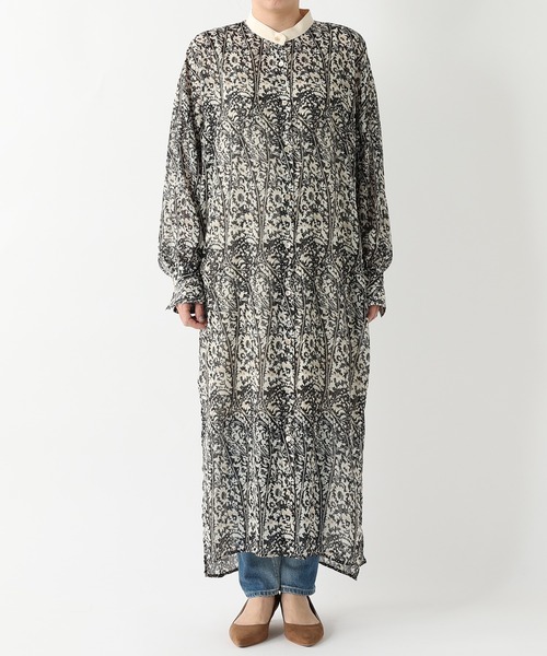 RIVE DROITE(リヴドロワ)の「シックなフラワー柄が魅力の主役ワンピ クレリックシャツワンピース(シャツワンピース・レディース・ブラウン/ブラック・FREE)」の12枚目の写真