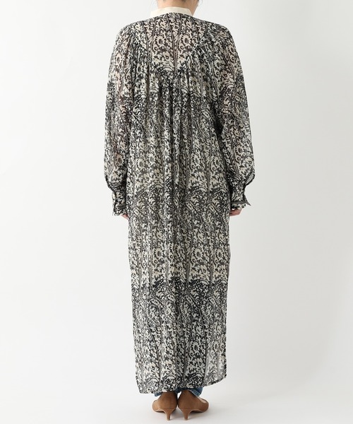 RIVE DROITE(リヴドロワ)の「シックなフラワー柄が魅力の主役ワンピ クレリックシャツワンピース(シャツワンピース・レディース・ブラウン/ブラック・FREE)」の14枚目の写真