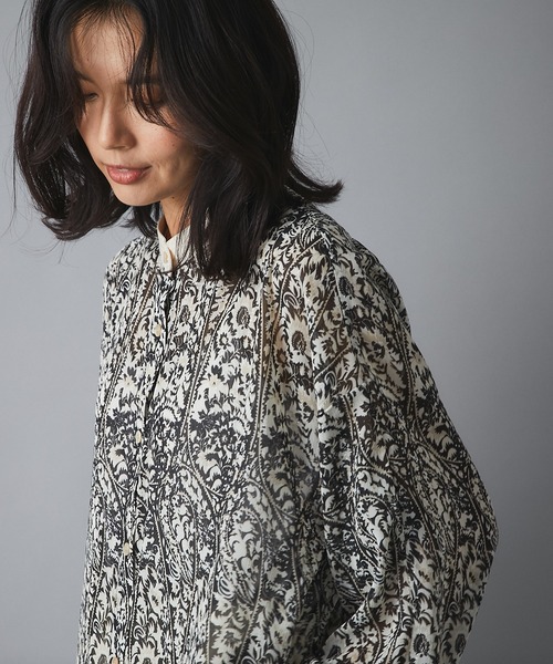 RIVE DROITE(リヴドロワ)の「シックなフラワー柄が魅力の主役ワンピ クレリックシャツワンピース(シャツワンピース・レディース・ブラウン/ブラック・FREE)」の19枚目の写真