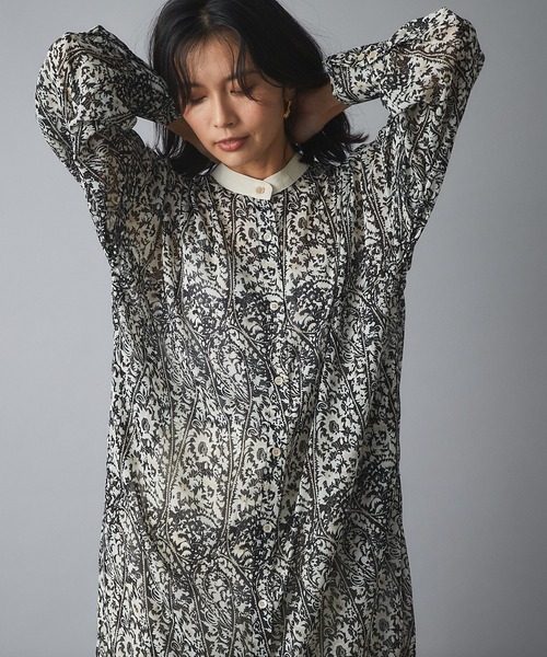 RIVE DROITE(リヴドロワ)の「シックなフラワー柄が魅力の主役ワンピ クレリックシャツワンピース(シャツワンピース・レディース・ブラウン/ブラック・FREE)」の20枚目の写真