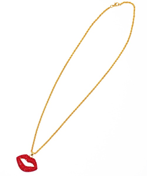 babyShoop（ベイビーシュープ）の「ストーンリップデザインネックレス（ネックレス・レディース・レッド・FREE）」の4枚目の写真