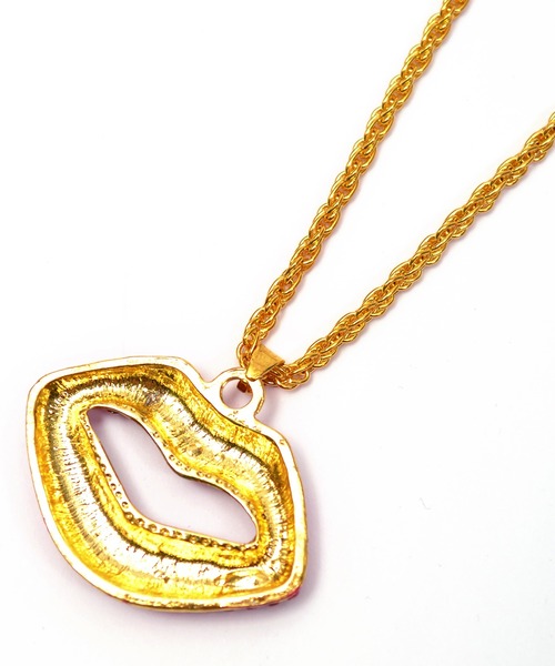 babyShoop（ベイビーシュープ）の「ストーンリップデザインネックレス（ネックレス・レディース・レッド・FREE）」の2枚目の写真