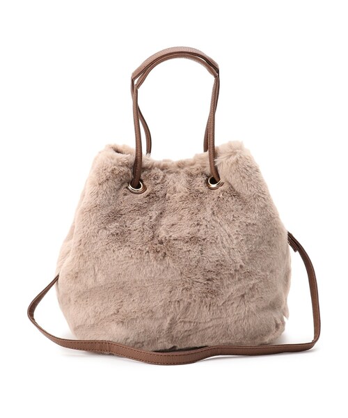 DRESKIP（ドレスキップ）の「◆ポーチ付きハトメくちしぼり2WAYトート（トートバッグ・レディース・チャコールグレー/ベージュ/ブラウン系1・00）」の13枚目の写真