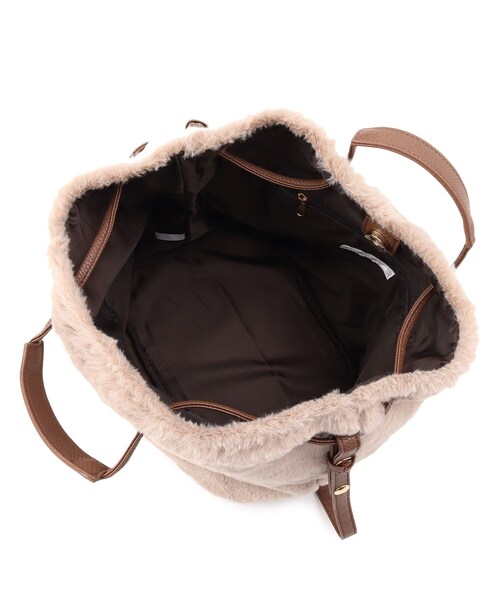 DRESKIP（ドレスキップ）の「◆ポーチ付きハトメくちしぼり2WAYトート（トートバッグ・レディース・チャコールグレー/ベージュ/ブラウン系1・00）」の7枚目の写真