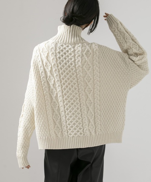 Oldderby Knitwear（オールダービーニットウェア）の「【別注】OLDDERBY KNITWEAR×URBAN RESEARCH　ケーブルニット（ニット/セーター・レディース・ネイビー/アイボリー・-）」の10枚目の写真