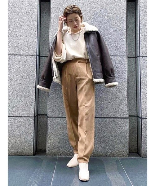 Ungrid（アングリッド）の「【新色追加】アウトリンキングクルーネックニット（ニット/セーター・レディース・チャコールグレー/サーモンピンク/グリーン/オフホワイト/グリーン系その他/ブルー・FREE）」の17枚目の写真