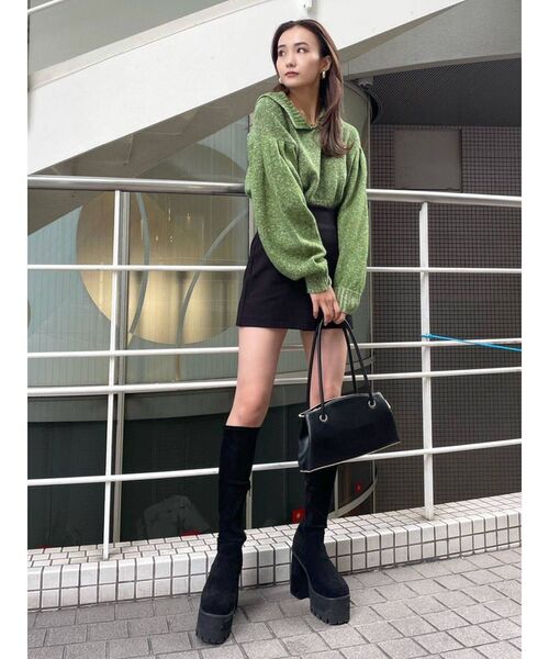 EMODA（エモダ）の「ハイウエストタックスカート（スカート・レディース・ブラック/その他/その他1/ライトブルー・SMALL/MEDIUM）」の21枚目の写真