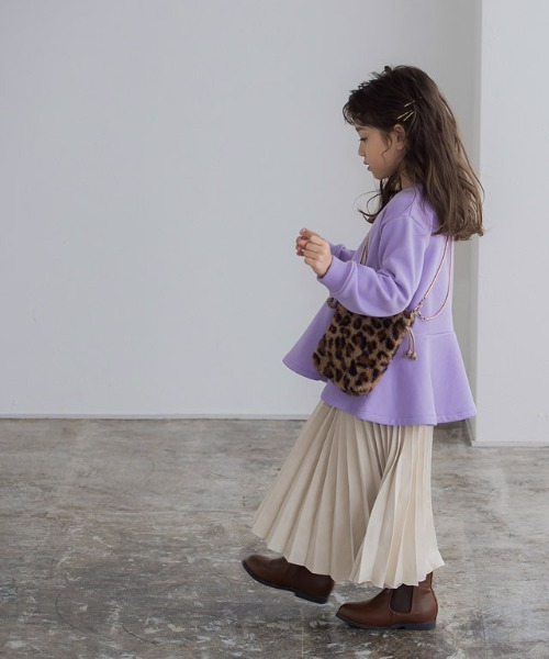 lulpini（ルルピー二）の「kids　裏起毛フレアデザインプルオーバー（スウェット・キッズ・オレンジ/ラベンダー/オフホワイト・S/L/M）」の10枚目の写真