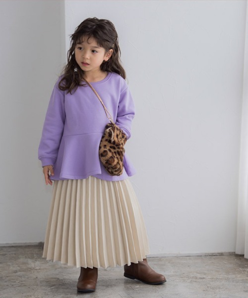 lulpini（ルルピー二）の「kids　裏起毛フレアデザインプルオーバー（スウェット・キッズ・オレンジ/ラベンダー/オフホワイト・S/L/M）」の7枚目の写真