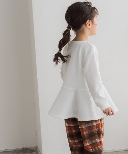 lulpini（ルルピー二）の「kids　裏起毛フレアデザインプルオーバー（スウェット・キッズ・オレンジ/ラベンダー/オフホワイト・S/L/M）」の8枚目の写真