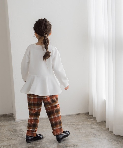 lulpini（ルルピー二）の「kids　裏起毛フレアデザインプルオーバー（スウェット・キッズ・オレンジ/ラベンダー/オフホワイト・S/L/M）」の5枚目の写真