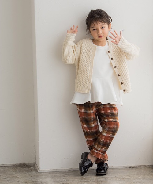 lulpini（ルルピー二）の「kids　裏起毛フレアデザインプルオーバー（スウェット・キッズ・オレンジ/ラベンダー/オフホワイト・S/L/M）」の16枚目の写真