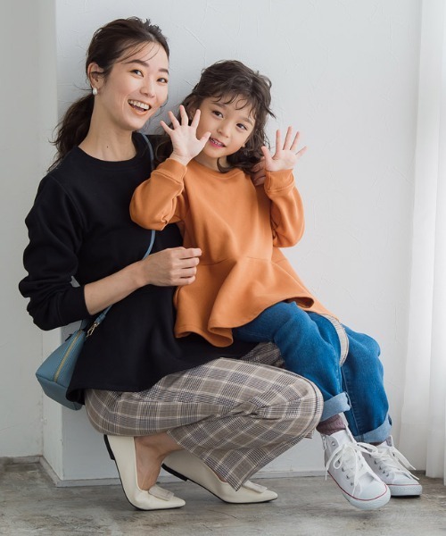 lulpini（ルルピー二）の「kids　裏起毛フレアデザインプルオーバー（スウェット・キッズ・オレンジ/ラベンダー/オフホワイト・S/L/M）」の18枚目の写真