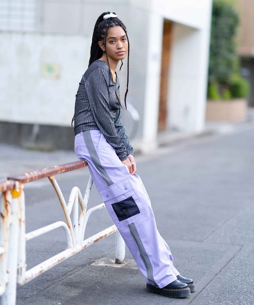 X-girl（エックスガール）の「GLITTER SQUARE NECK TOP（Tシャツ