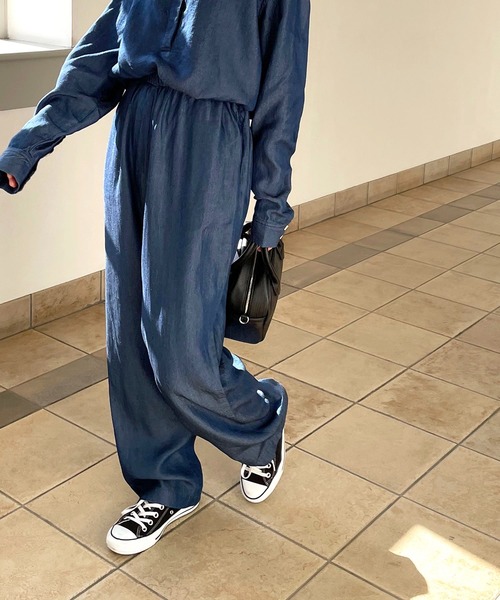 CANAL JEAN(キャナルジーン)の「RED CHOP WORKS(レッドチョップワークス) レーヨンデニムパンツ(デニムパンツ・レディース・ブルー・38)」の9枚目の写真