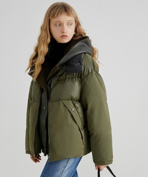 Fano Studios(ファノ ストゥディオズ)の「【Fano Studios】Two piece hooded liner down jacket FD21Y045(ダウンジャケット/コート・レディース・グリーン/ブラウン・M/S/L)」の2枚目の写真
