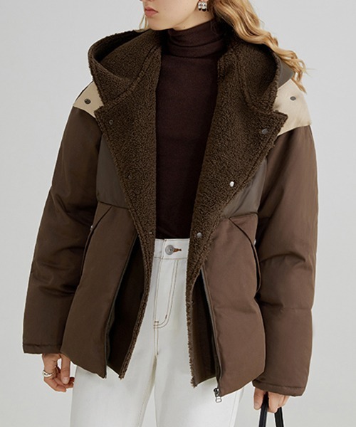 Fano Studios(ファノ ストゥディオズ)の「【Fano Studios】Two piece hooded liner down jacket FD21Y045(ダウンジャケット/コート・レディース・グリーン/ブラウン・M/S/L)」の16枚目の写真