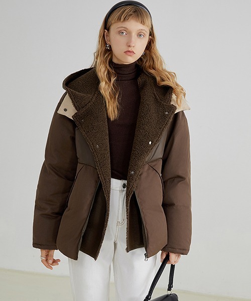 Fano Studios(ファノ ストゥディオズ)の「【Fano Studios】Two piece hooded liner down jacket FD21Y045(ダウンジャケット/コート・レディース・グリーン/ブラウン・M/S/L)」の6枚目の写真