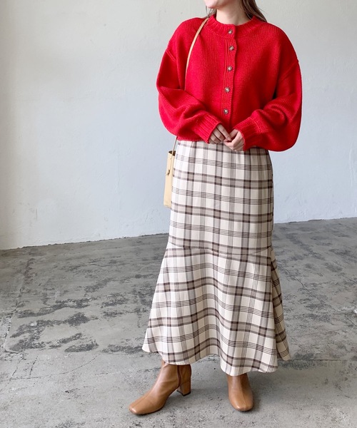 LIAN(リアン)の「ニットカーディガン(カーディガン/ボレロ・レディース・レッド・FREE)」の8枚目の写真