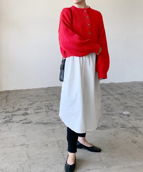 LIAN(リアン)の「ニットカーディガン(カーディガン/ボレロ・レディース・レッド・FREE)」の2枚目の写真