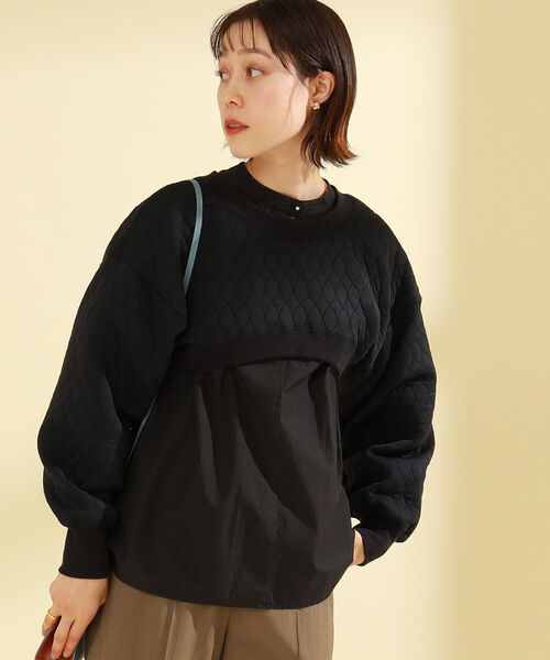 Ray BEAMS（レイビームス）の「Ray BEAMS / キルティング アーム プルオーバー（その他トップス・レディース・ブラック/カーキ/オフホワイト・ONE SIZE）」の3枚目の写真