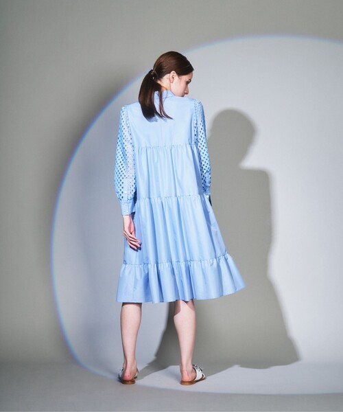 Diagram(ダイアグラム)の「シャツカラーティアードワンピース(シャツワンピース・レディース・ブラック/サックスブルー・36/38)」の6枚目の写真