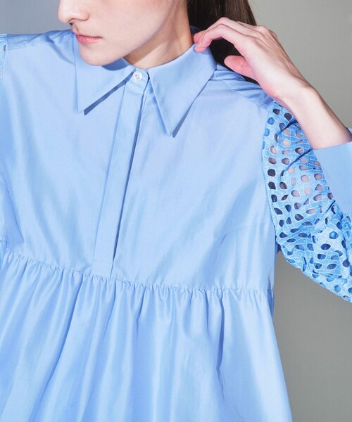 Diagram(ダイアグラム)の「シャツカラーティアードワンピース(シャツワンピース・レディース・ブラック/サックスブルー・36/38)」の8枚目の写真