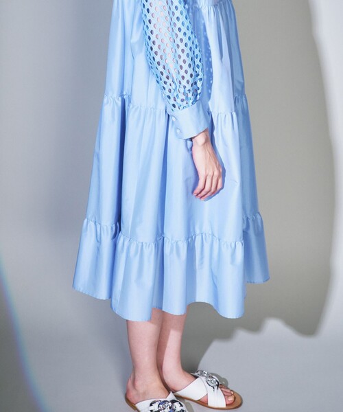 Diagram(ダイアグラム)の「シャツカラーティアードワンピース(シャツワンピース・レディース・ブラック/サックスブルー・36/38)」の10枚目の写真