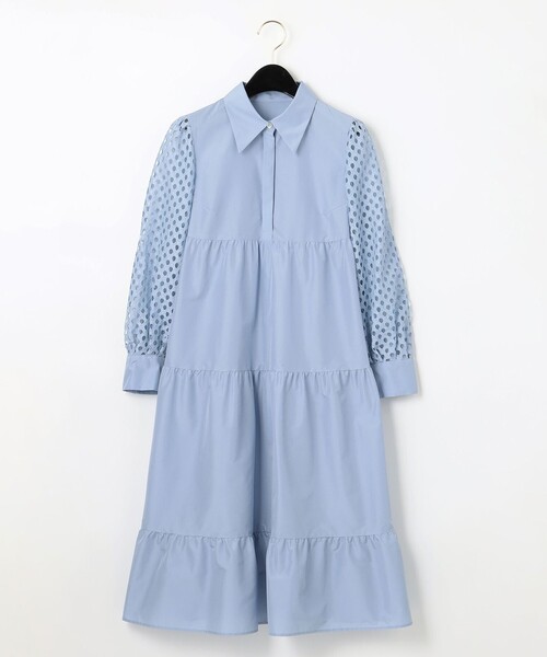 Diagram(ダイアグラム)の「シャツカラーティアードワンピース(シャツワンピース・レディース・ブラック/サックスブルー・36/38)」の11枚目の写真