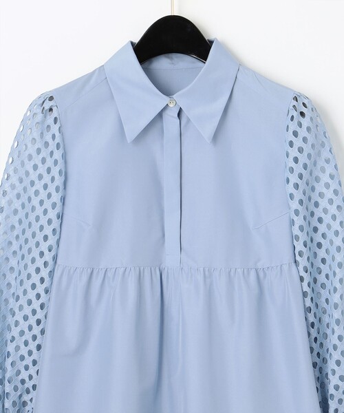 Diagram(ダイアグラム)の「シャツカラーティアードワンピース(シャツワンピース・レディース・ブラック/サックスブルー・36/38)」の12枚目の写真