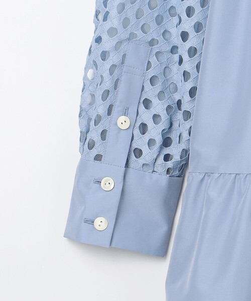 Diagram(ダイアグラム)の「シャツカラーティアードワンピース(シャツワンピース・レディース・ブラック/サックスブルー・36/38)」の14枚目の写真