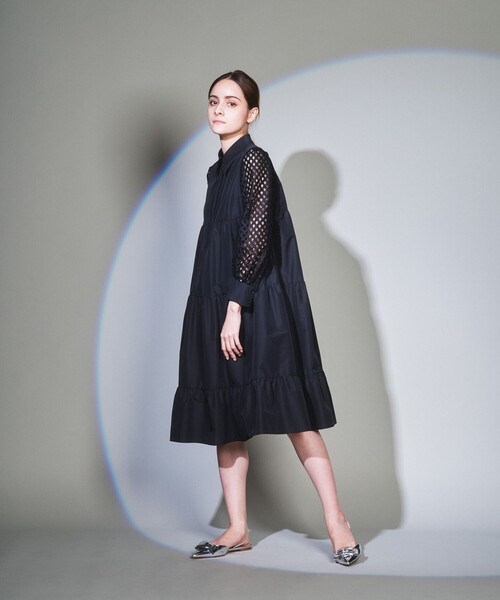 Diagram(ダイアグラム)の「シャツカラーティアードワンピース(シャツワンピース・レディース・ブラック/サックスブルー・36/38)」の22枚目の写真