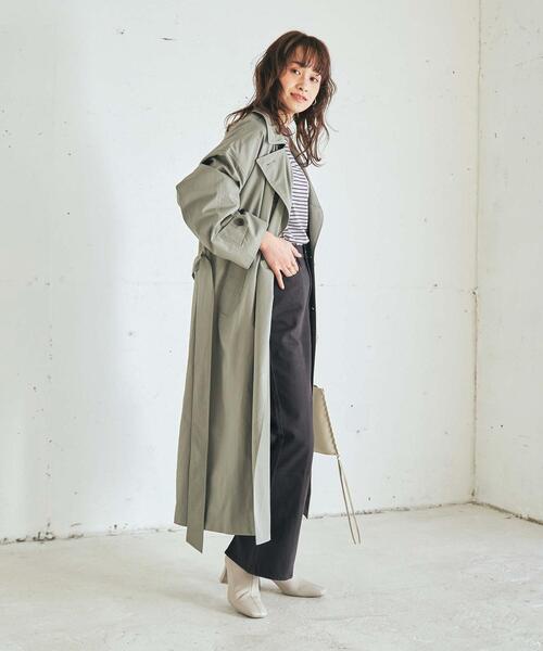 coen（コーエン）の「ルーズトレンチコート#（トレンチコート・レディース・オリーブ/ベージュ・MEDIUM/LARGE）」の12枚目の写真
