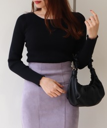 バックレースアップニットトップス