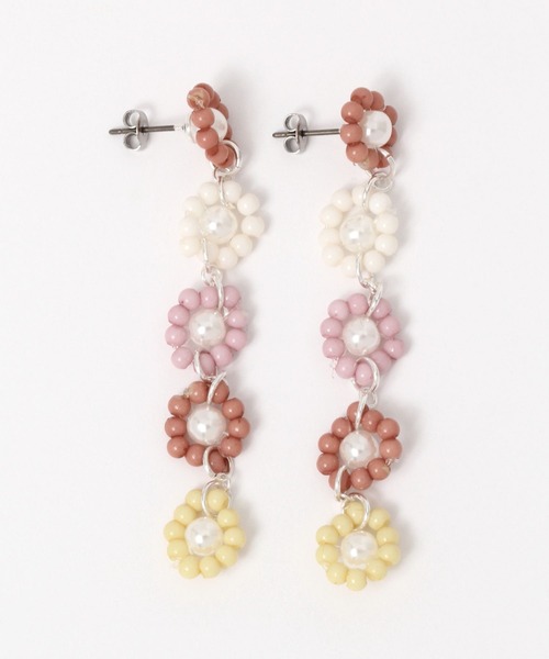 Me%(ミィパーセント)の「カラフルIラインビーズピアス(ピアス(両耳用)・レディース・ホワイト系その他/グリーン系その他/ピンク系その他・FREE)」の1枚目の写真