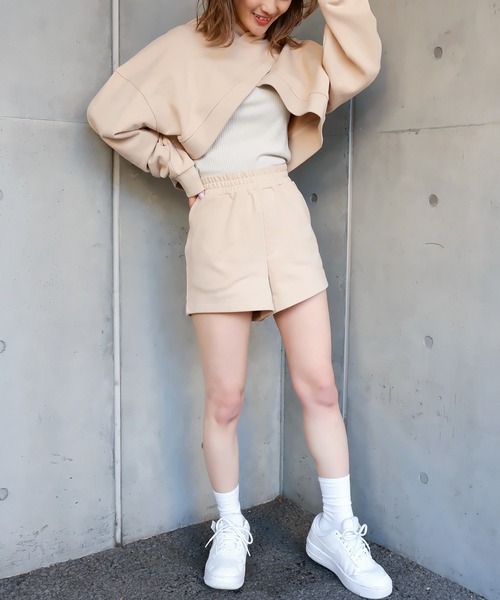 SPIRALGIRL（スパイラルガール）の「カシュクールヘムレイヤードスウェットトップス（パーカー・レディース・ベージュ/ネイビー/グレー・FREE）」の14枚目の写真