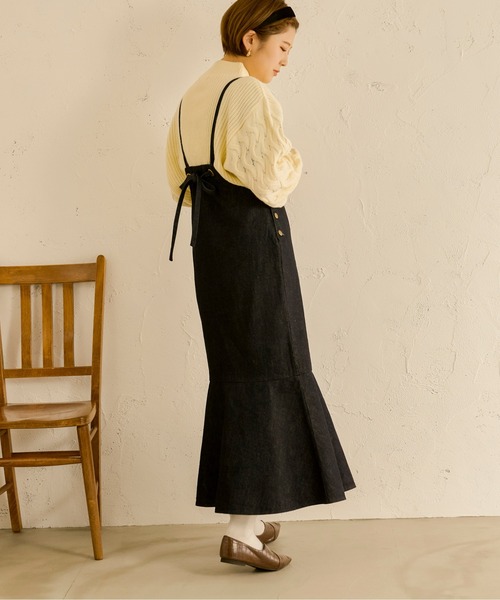 Ambre Neige（アンブルネージュ）の「マーメイドジャンパースカート／【WEB/EC限定商品】（サロペット/オーバーオール・レディース・オフホワイト/ダークブルー/ダークブラウン/ベージュ・FREE）」の20枚目の写真