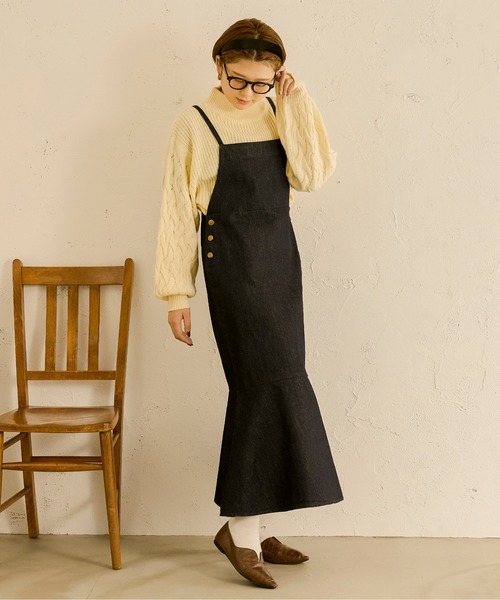 Ambre Neige（アンブルネージュ）の「マーメイドジャンパースカート／【WEB/EC限定商品】（サロペット/オーバーオール・レディース・オフホワイト/ダークブルー/ダークブラウン/ベージュ・FREE）」の17枚目の写真